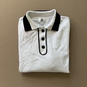 Yal New York Striped Polo Collar Sweater